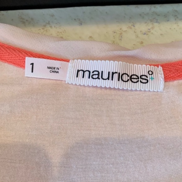 Maurices Pink Beaded Shear Short Sleeve Top Size 1x - Picture 6 of 8